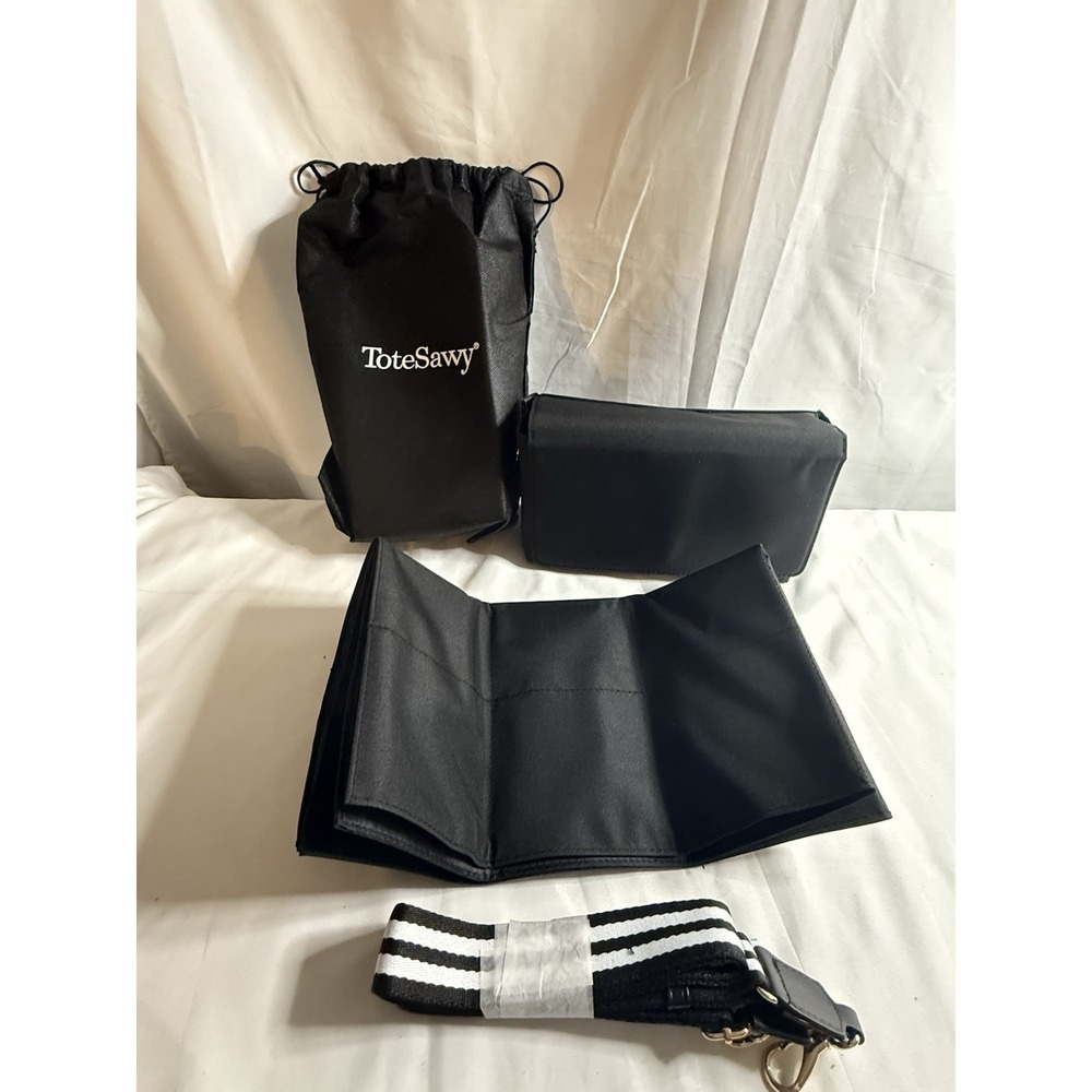 ToteSavvy Small Black Diaper Bag w/ Changing Pad & Strap NWOT